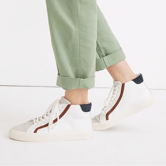 Madewell Shoes - Madewell Sidewalk High-Top Sneakers in Colorblock Leather